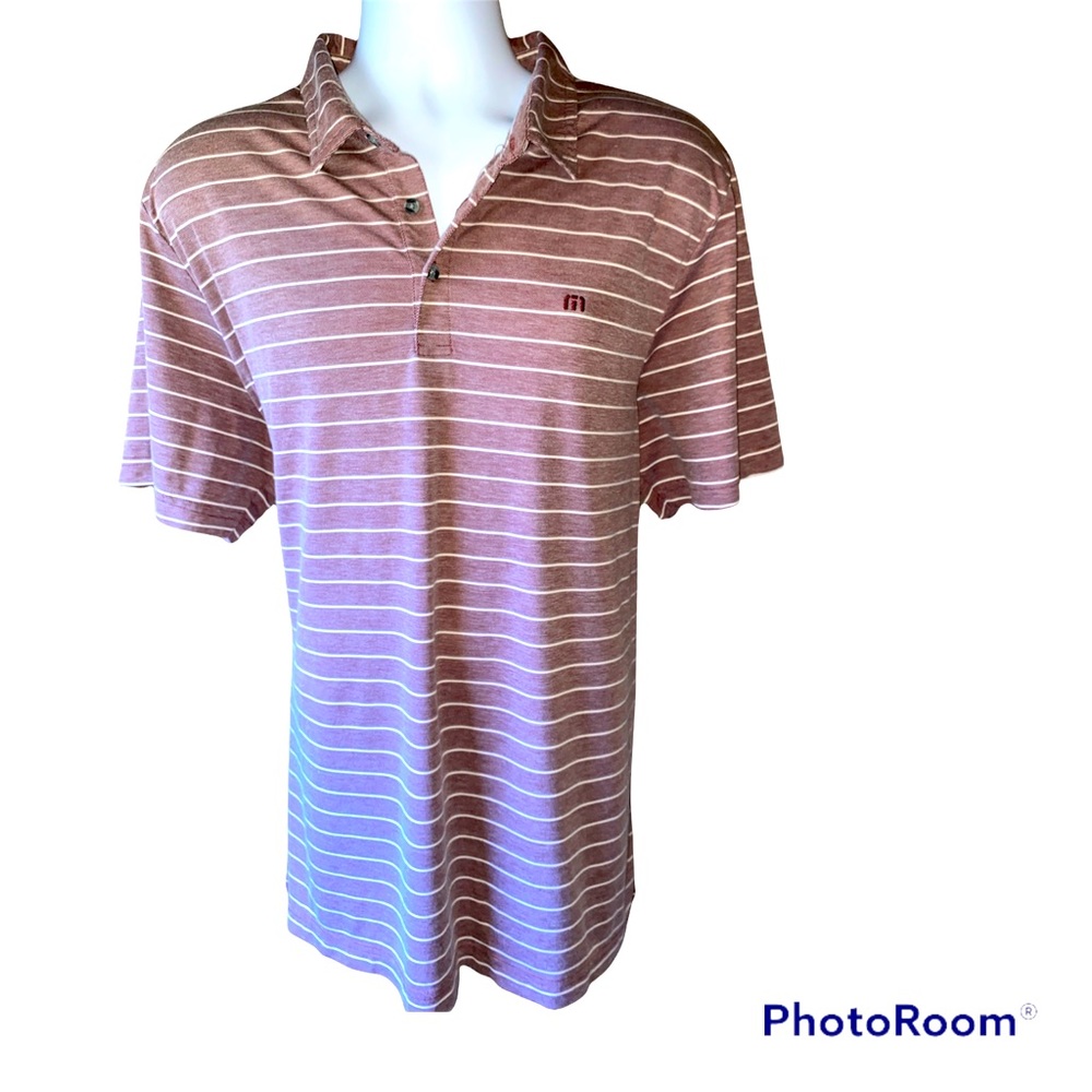 Travis Mathew Marini 2.0 Stripe Piqué Polo Heathered Cadet XXL